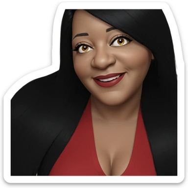 smiling girl with black hair sticker