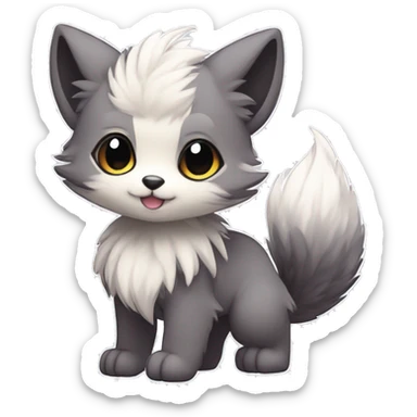  High quality Cute Cool Kawaii edgy Pretty Chibi Fantasy Fur-Sona Fakemon Animal Full Body sticker