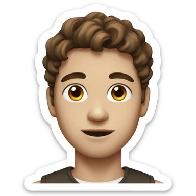 Young men, with White skin, with brown wavy hair  sticker