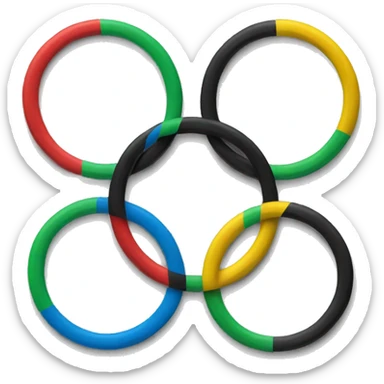 olympic rings blue yellow green black red sticker