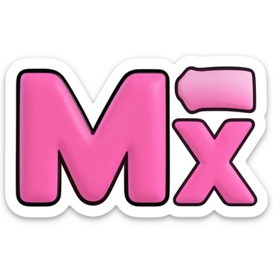 Bold Bubble letters in pink and outlined in black, Words Mrs T sticker