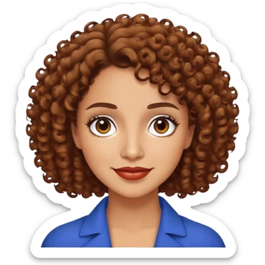 Puerto Rican actress Marian Pabón with short curly hair, expressive eyes, warm smile, middle-aged Latina woman sticker