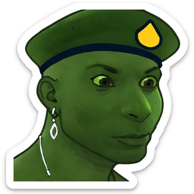 dark-skinned male portrait with earrings sticker