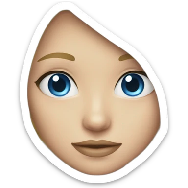 Blonde girl blue eyes with bikini sticker