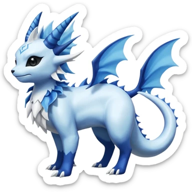 Vaporeon-Samurott-Absol-Fakémon-hybrid-creature (full body)  sticker