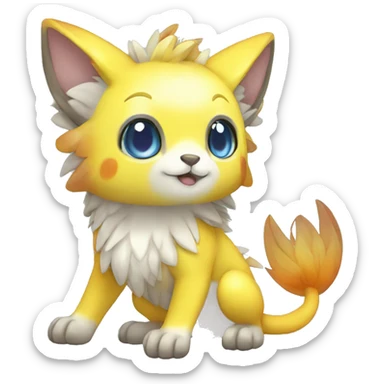 Cute cool shiny colorful animal hybrid Fakemon full body sticker
