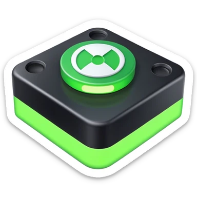 Clash of Clans aesthetic: Cinematic Playful Xbox Power Button Portrait Emoji, rendered in a 3D vector-style similar to standard emojis with minimal shading and bold, simplified shapes. A compact, distinct form with signature details, softly glowing with a modern gaming energy charm. Simplified yet unmistakably iconic, highly detailed and consistent, glowing with a soft radiance and high shine. Stylized with a touch of next-gen innovation and a soft glowing outline, capturing the essence of a beloved gaming relic with a friendly, playful manner! sticker