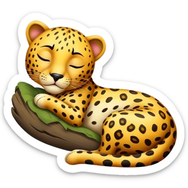 Leopard body sleeping sticker