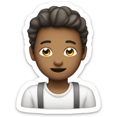 Blushing with hands on cheeks and eyes shut sticker