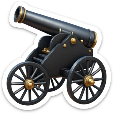 A black shiny antique cannon sticker
