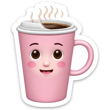 light-pink cup of coffee, no emotions sticker