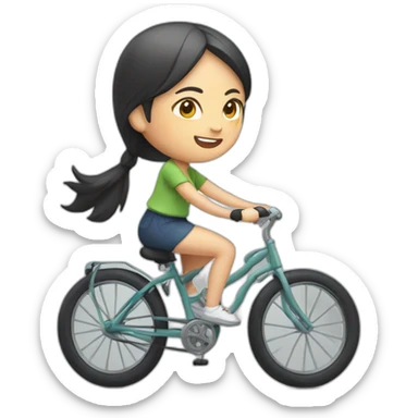 Taiwanese girl riding bicycle sticker