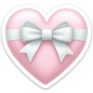Pastel pink heart with white bow sticker