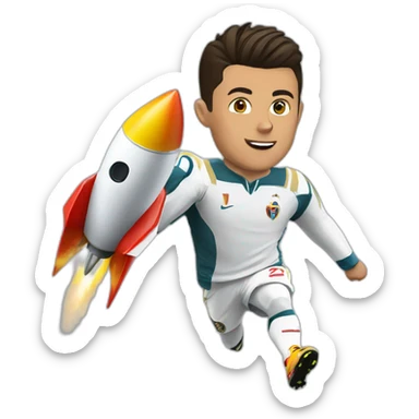 Cristiano Ronaldo as a rocket sticker