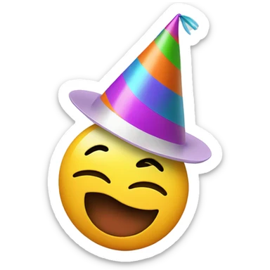 Smile emoji in party hat sticker