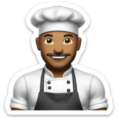 muscular male chef with tattoos sticker