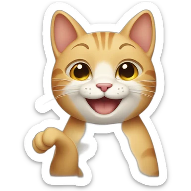 Cat smiling with tears and thumbs up sticker