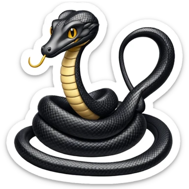 uma lamparina tradicional branca   com uma cobra  preta em volta da lamparina  sticker