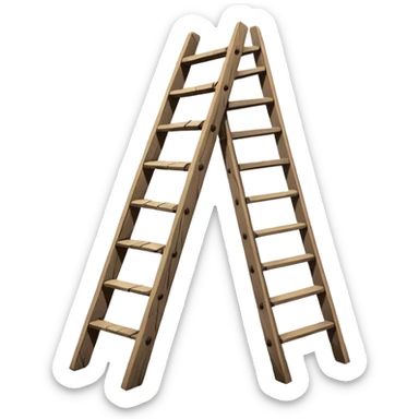 Broken ladder with tape fix sticker