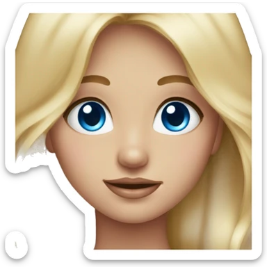 Girl wjth blonde hair and pink nails with blue eyes sticker