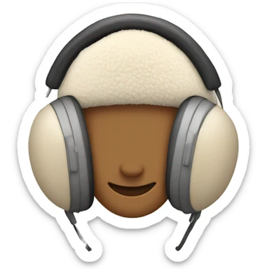 beige sherpa earmuffs sticker