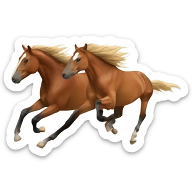 Two horses galloping  sticker