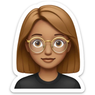 Chico pelo castaño claro com gafas redondas de color dorado  sticker