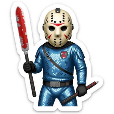 Jason Voorhees with slate sequin outfit  sticker