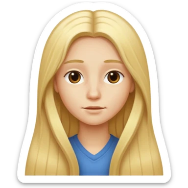 human with really long bloned hair sticker