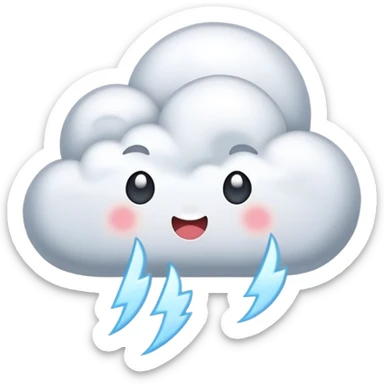 kawaii thundercloud sticker