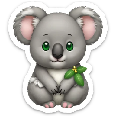 Koala with green earrings sticker
