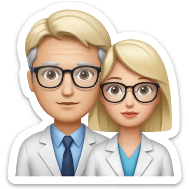 Perfect love. Psychologist girl and a futurologist man sticker