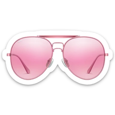 pink aviator glasses, classic pilot style with pink tinted lenses and thin metal frame sticker
