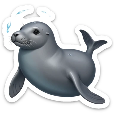 swimming grey sea lion sticker