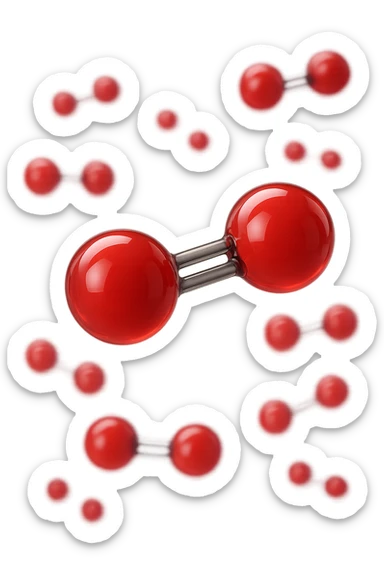 molecole di ossigeno che volano realistiche sticker