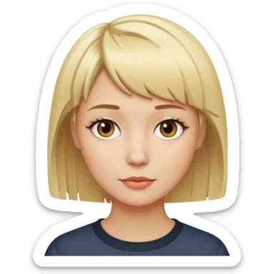 blondynka krótkie włosy z taką dłuższą grzywka sticker