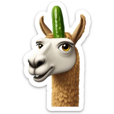 Llama getting hit by a pickle sticker