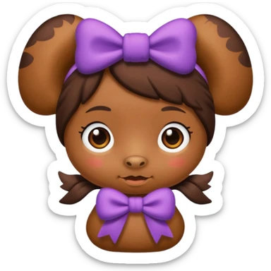 Pookie with bow emoji sticker