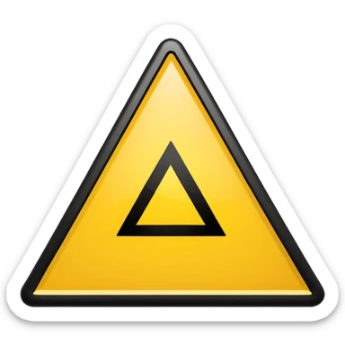 yellow warning triangle with 5 min in the middle sticker