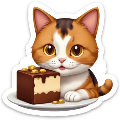 cat is eating chocolate in his dream sticker