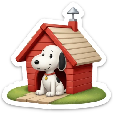 🐶☁️✨ Snoopy daydreaming on his doghouse sticker