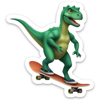 Dinosaur riding skateboard  sticker