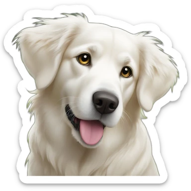 white golden retriever lost sticker