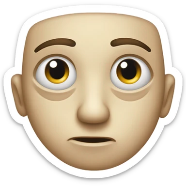 Paranoid, hollow cheek face with eyes wide open sticker