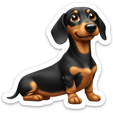 A golden Weiner dog  sticker