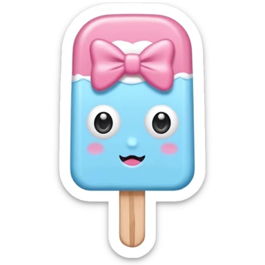 monochrome popsicle with eyes and head bow sticker