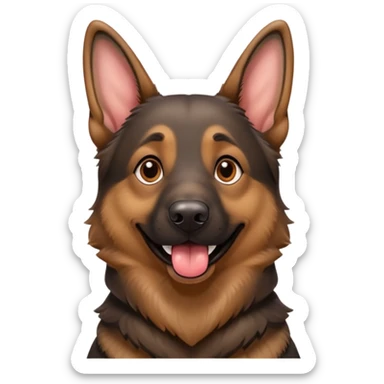 cartoon style dark German Shepherd dog with longer tongue hanging out  sticker