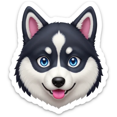 Dark black Husky with blue eyes with a very judgemental look on his face sticker