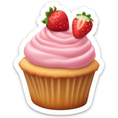 Strawberry cupcake sticker