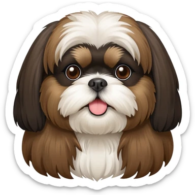 Brown shih tzu and black shih tzu sticker